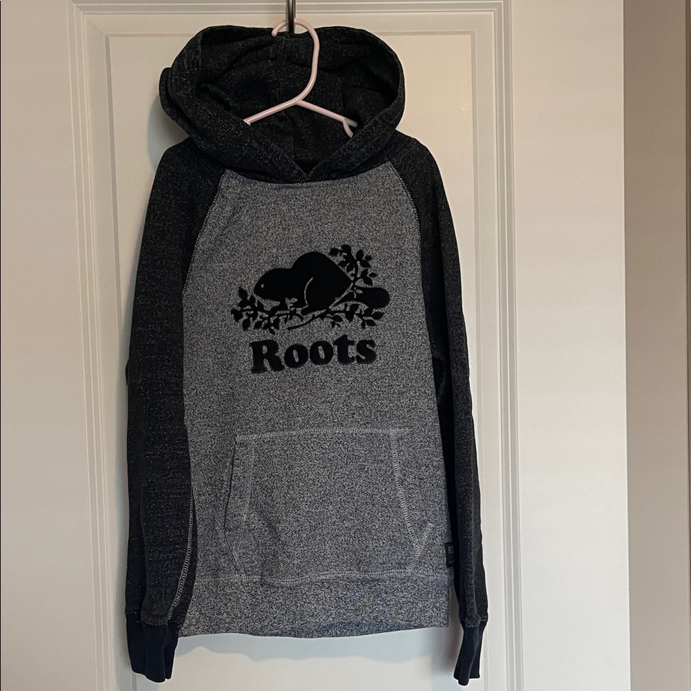 Roots Charcoal and Black Hoodie